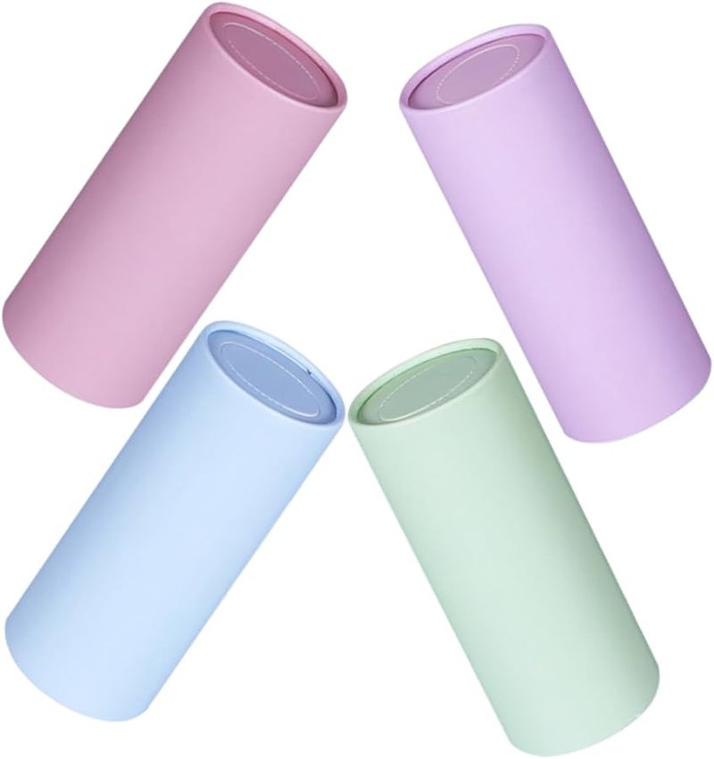 4 قطع حامل مناديل سيارات أسود قابلة لإعادة الاستخدام موزع علبة تخزين إبداعية لداخل السيارة - Image 1